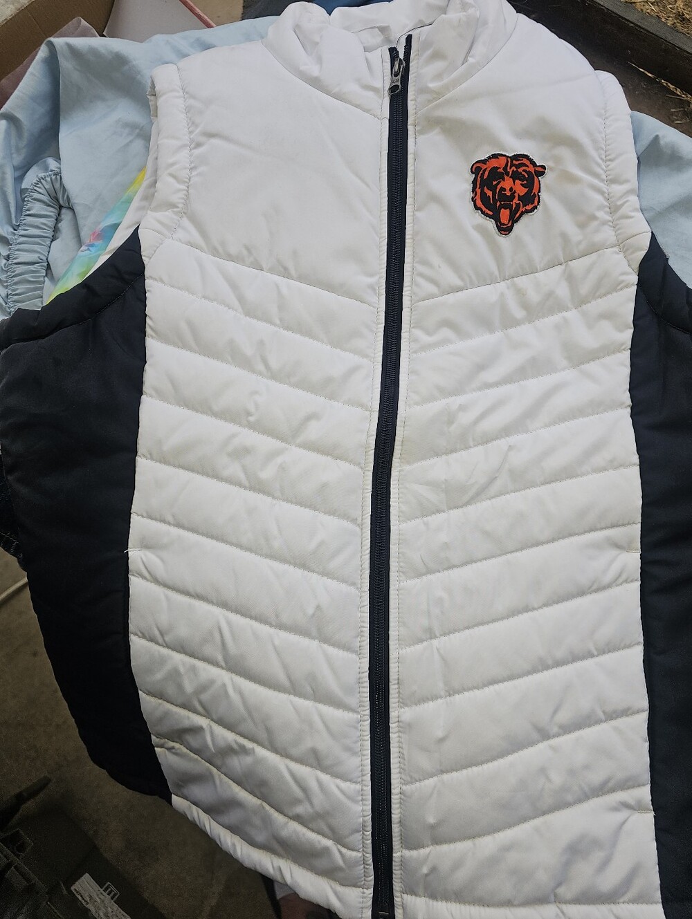 NFL White Jacket with Black & Red Logo Tag